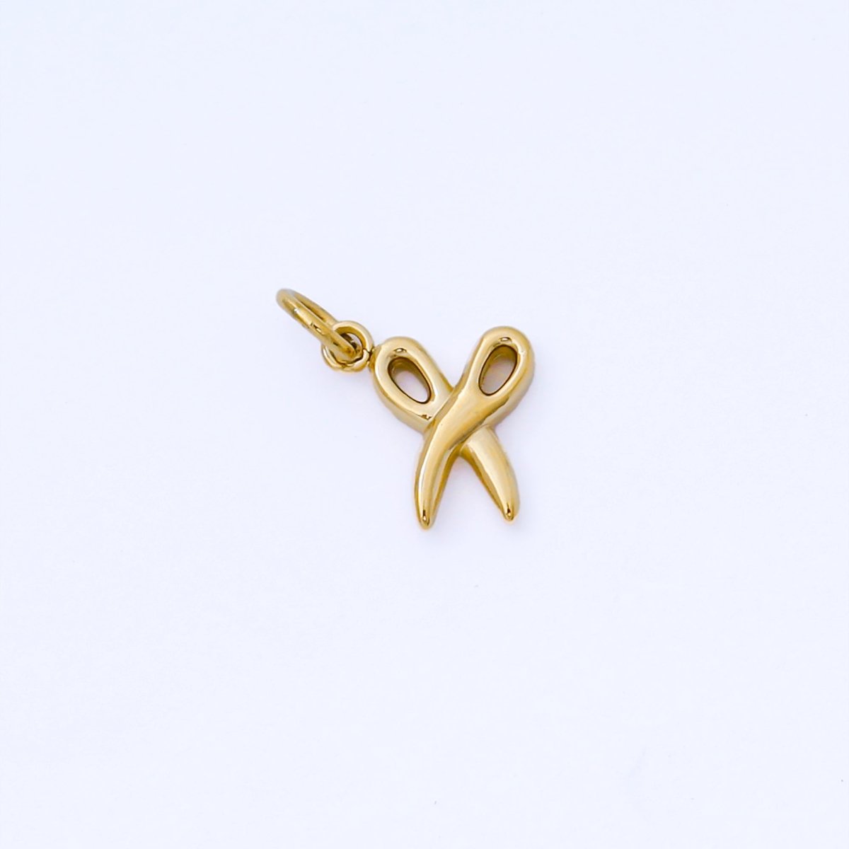 PVD Gold Stainless Steel 8.5mm Tiny Scissor Charm Tools Pendant | J542 - DLUXCA