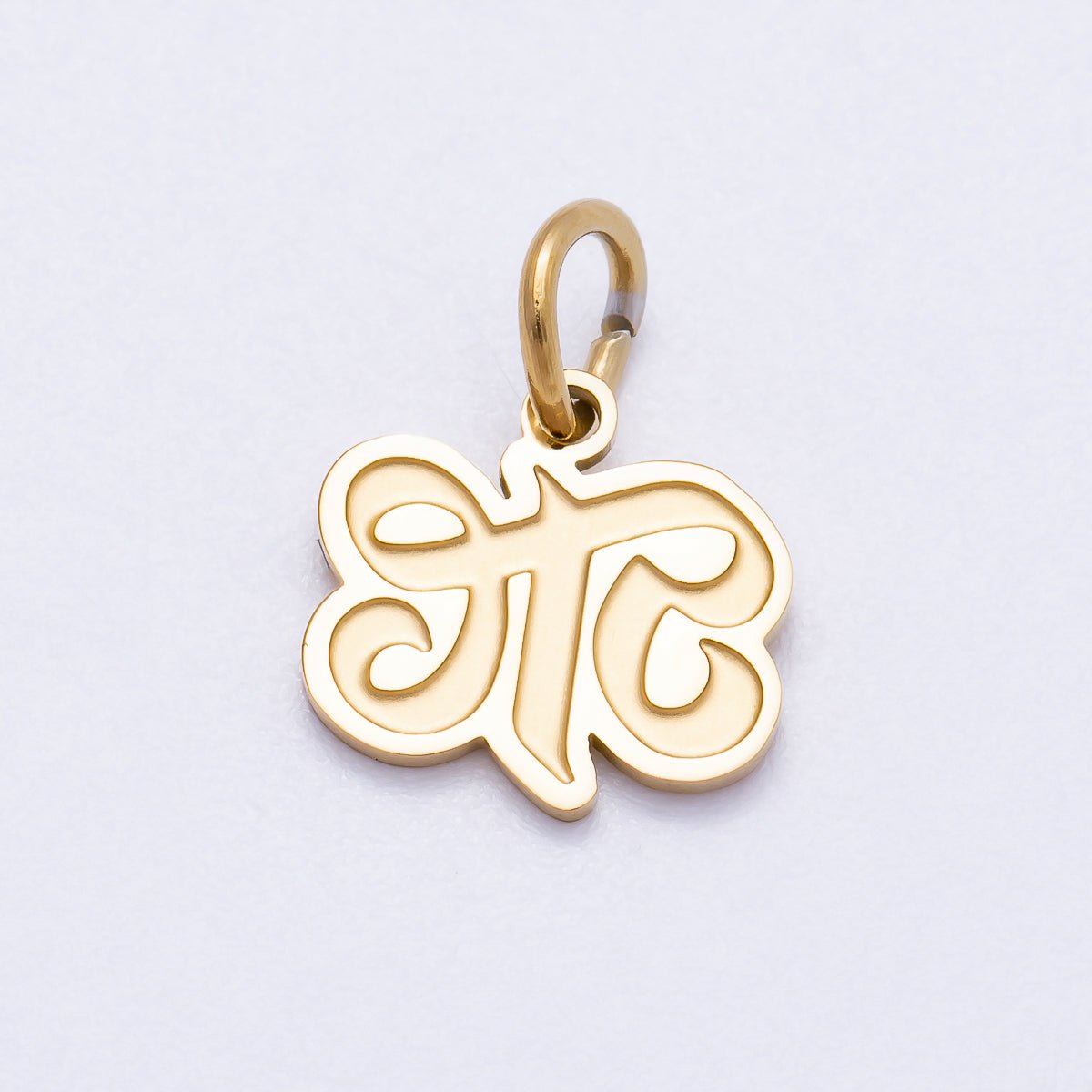 PVD Stainless Steel 10mm Old English Alphabet Letter Mini Charm A - Z | Charms - 00720 ~ Charms - 00745 - DLUXCA