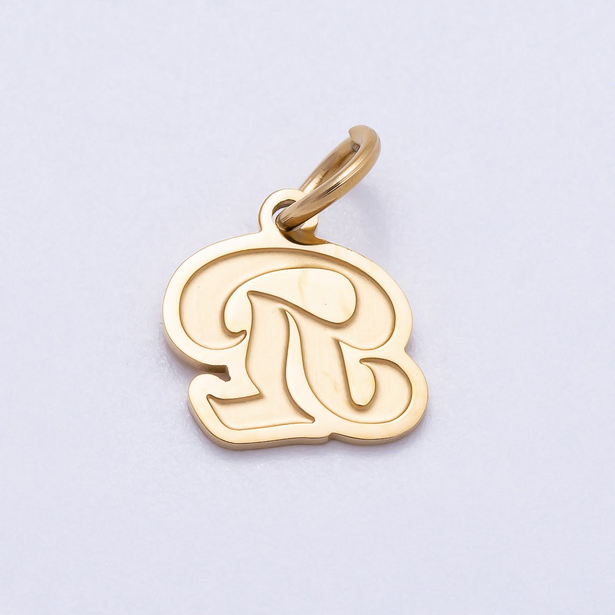 PVD Stainless Steel 10mm Old English Alphabet Letter Mini Charm A - Z | Charms - 00720 ~ Charms - 00745 - DLUXCA