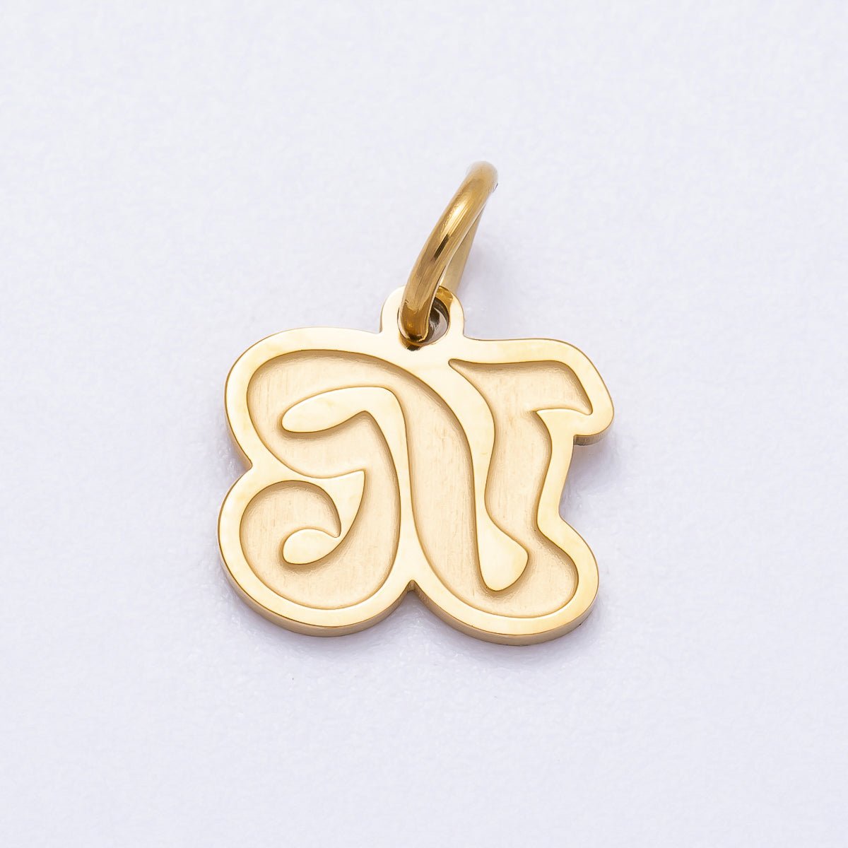 PVD Stainless Steel 10mm Old English Alphabet Letter Mini Charm A - Z | Charms - 00720 ~ Charms - 00745 - DLUXCA