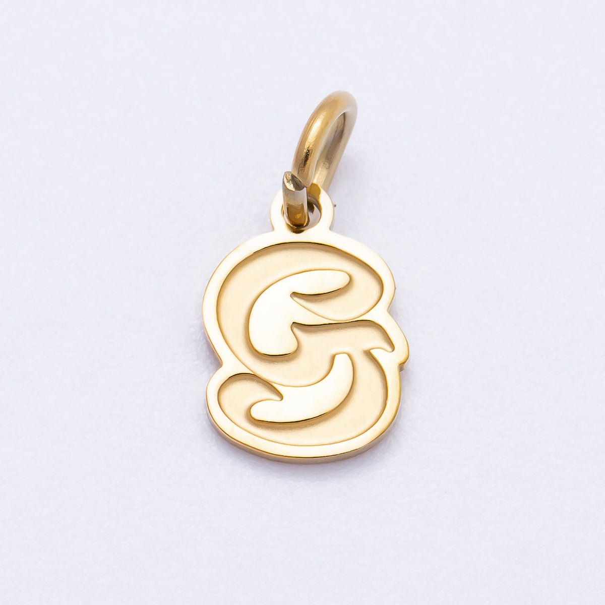 PVD Stainless Steel 10mm Old English Alphabet Letter Mini Charm A - Z | Charms - 00720 ~ Charms - 00745 - DLUXCA
