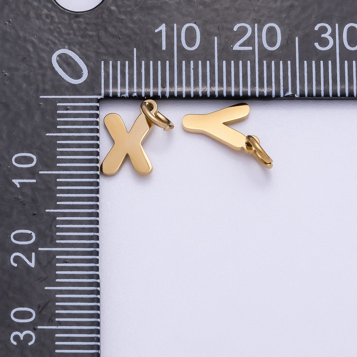 PVD Stainless Steel 10mm Plain Alphabet Letter Mini Charm A - Z | Charms - 00667 ~ Charms - 00692 - DLUXCA