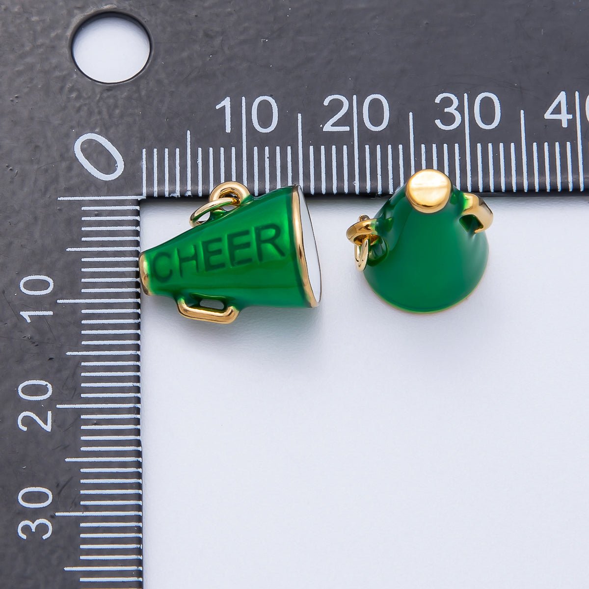 PVD Stainless Steel 15mm Green Megaphone Speaker Cheer Charm | Charms - 00707 - DLUXCA