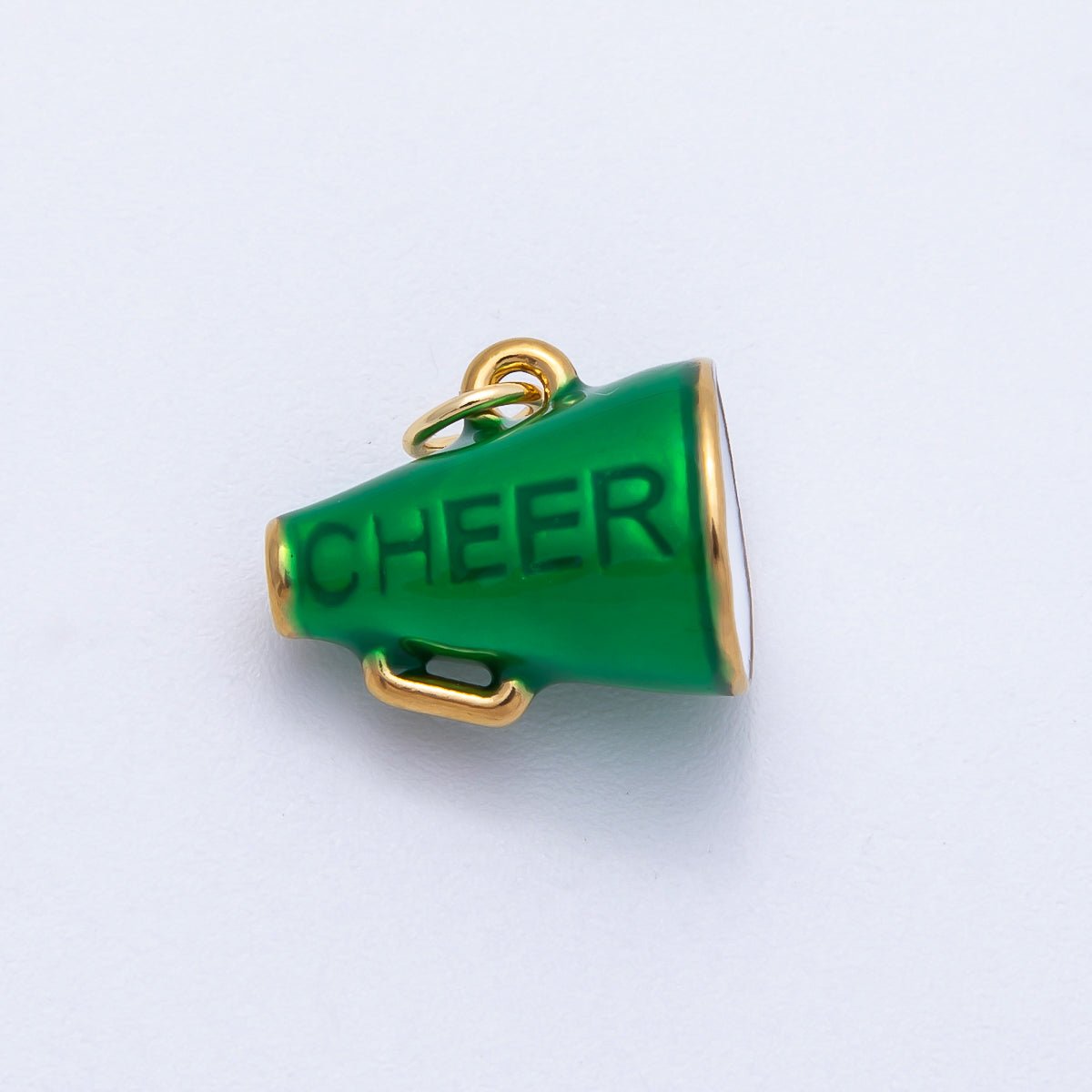 PVD Stainless Steel 15mm Green Megaphone Speaker Cheer Charm | Charms - 00707 - DLUXCA