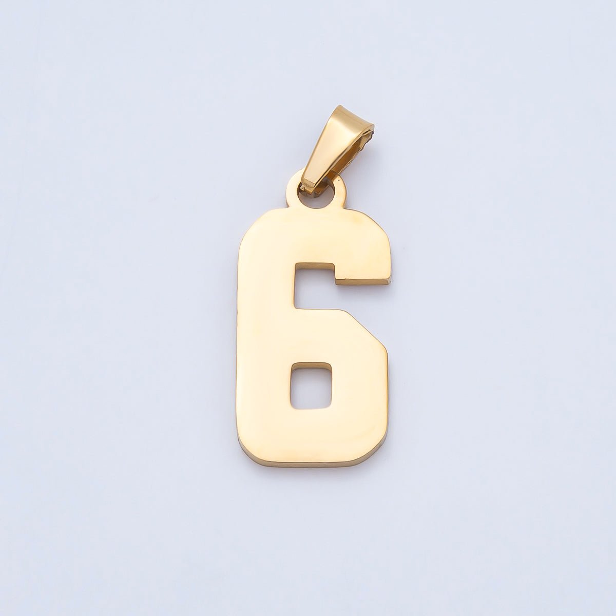 PVD Stainless Steel 23mm Sport Jersey Varsity Number Pendant | Charms-00981 ~ Charms-00990 - DLUXCA