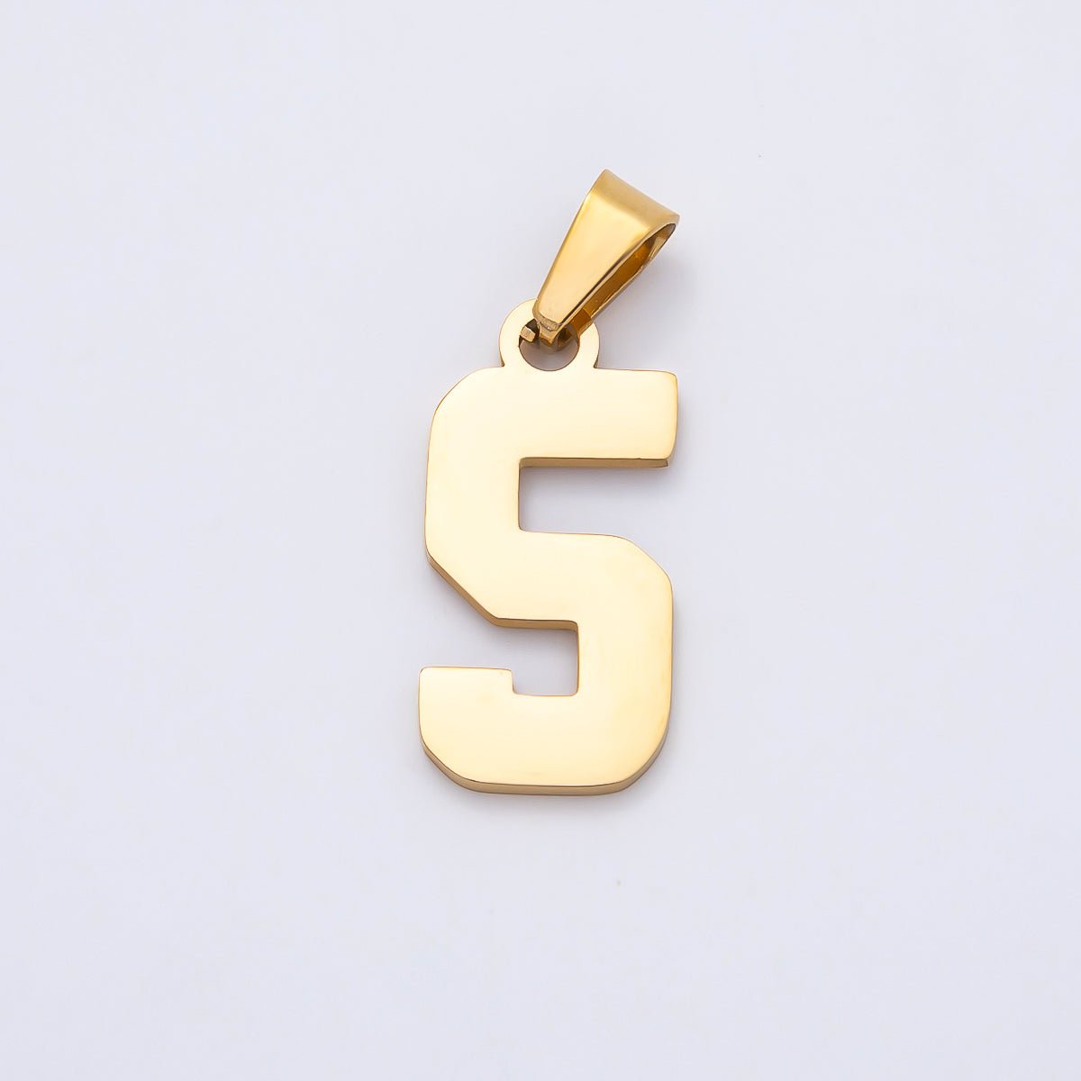 PVD Stainless Steel 23mm Sport Jersey Varsity Number Pendant | Charms-00981 ~ Charms-00990 - DLUXCA