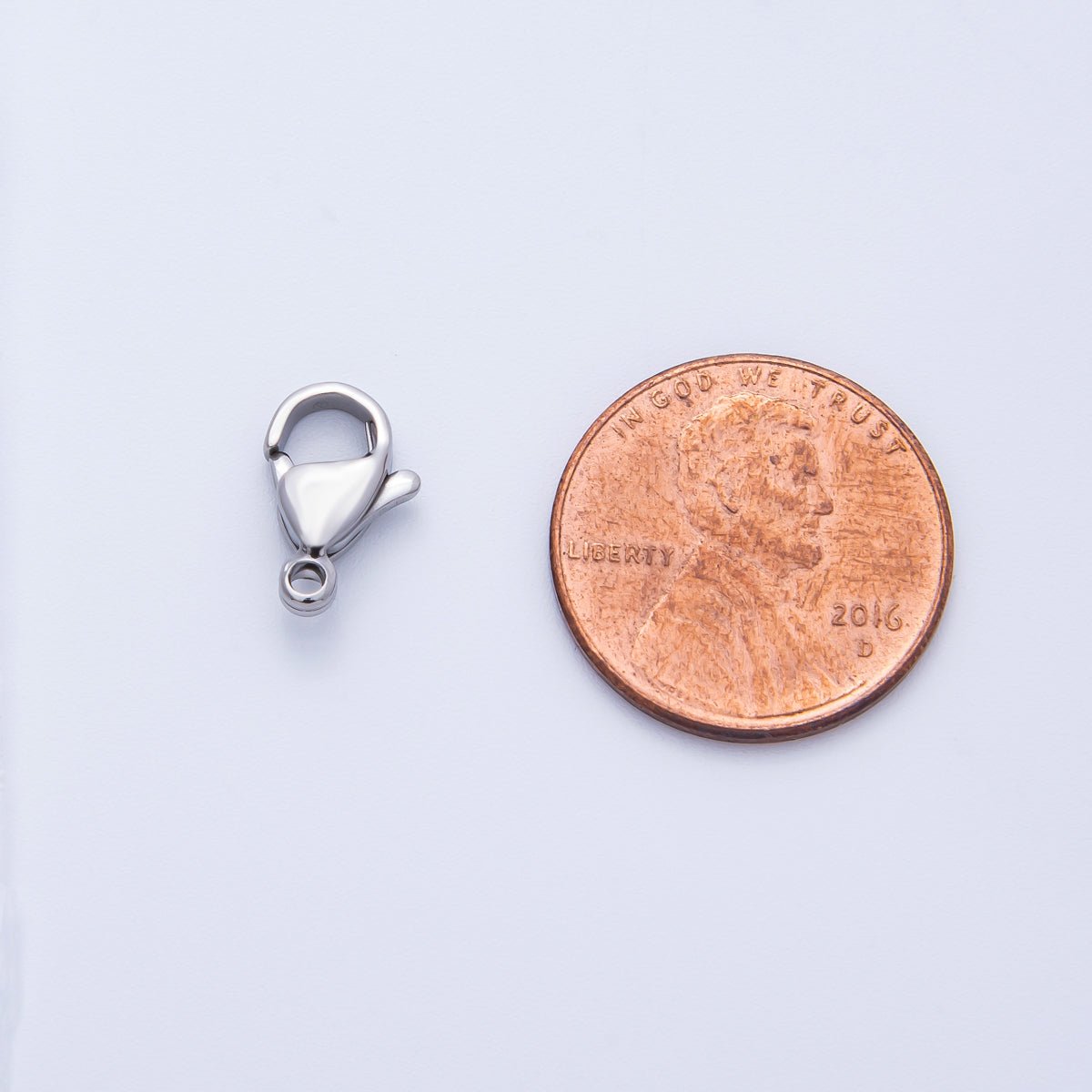 Rhodium Plated 12mm Lobster Claw Clasp Closure Findings | Findings - 00058 - DLUXCA