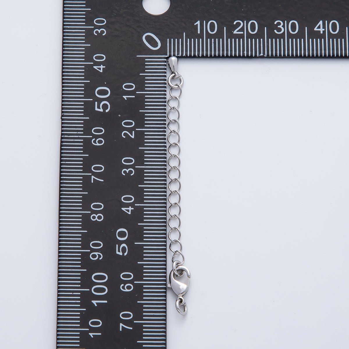 Rhodium Plated 68mm Lobster Claw Clasps Extender Finding | Z1663 - DLUXCA