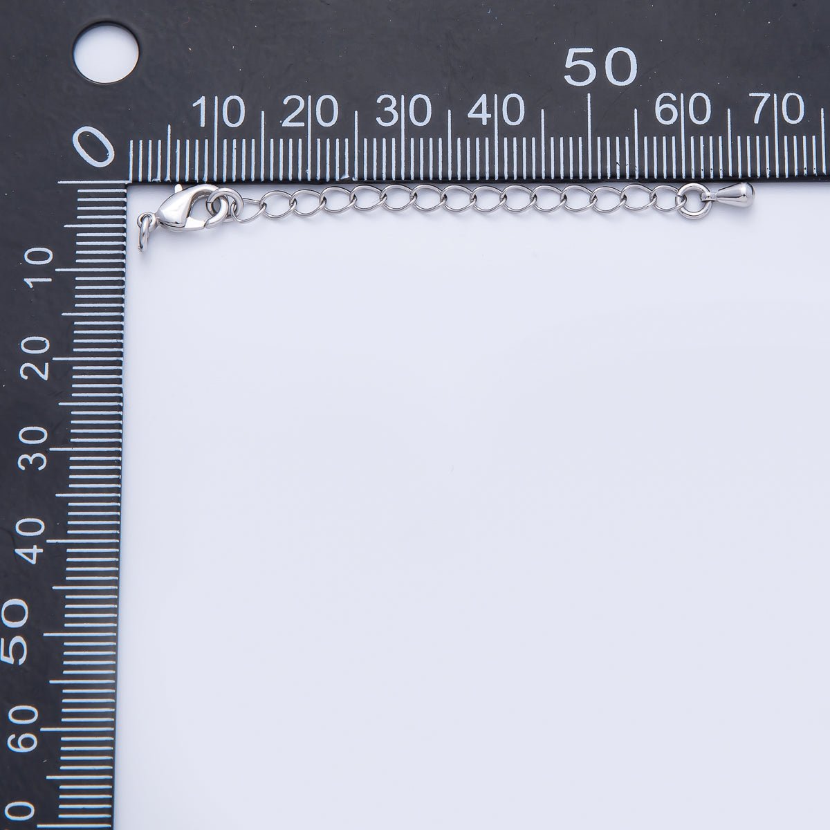 Rhodium Plated 69mm Lobster Claw Clasps Extender Finding | Z1664 - DLUXCA