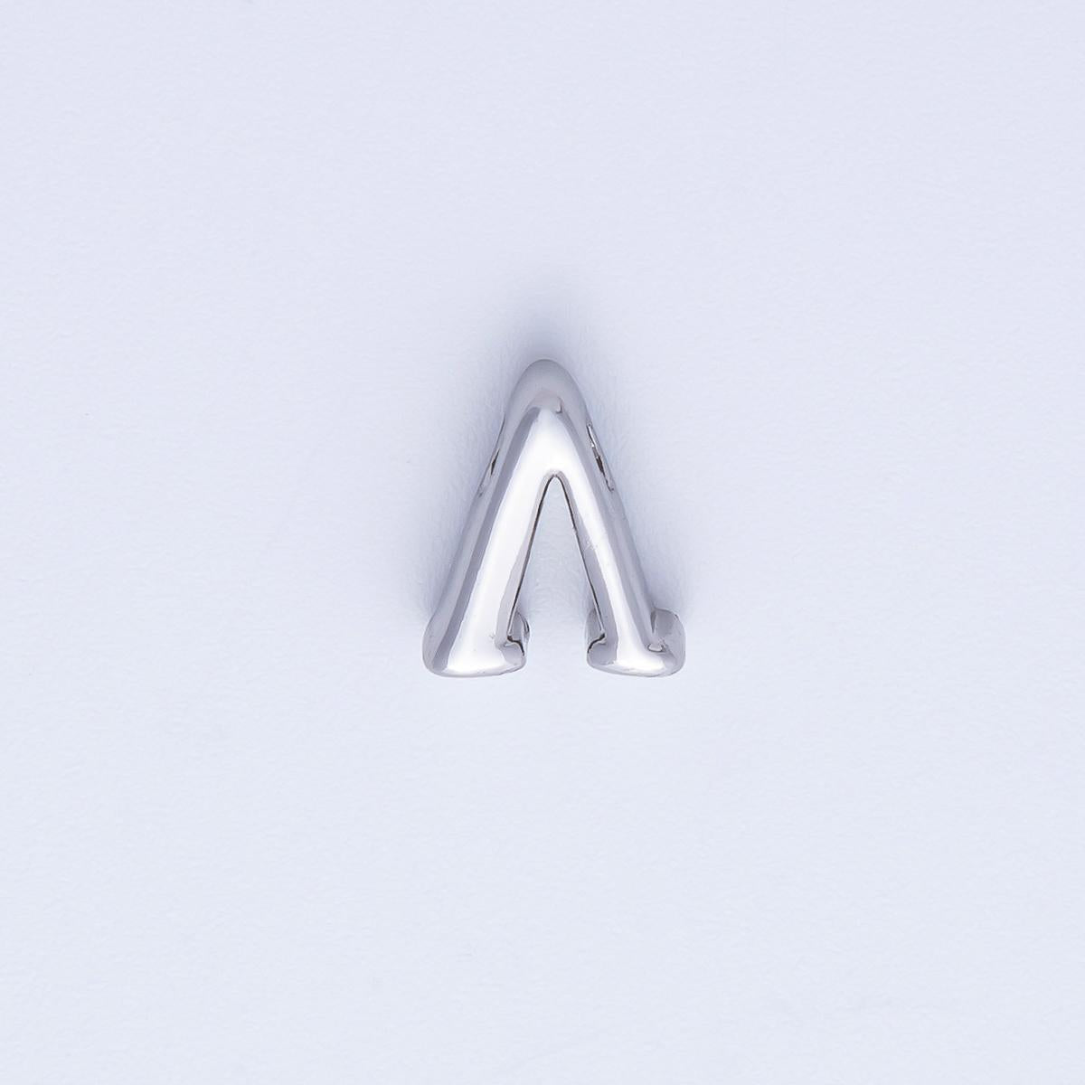 Rhodium Plated 8.5mm Minimalist Greek Initial Alphabet Letter Personalized Bead | AF248 - AF259 - DLUXCA