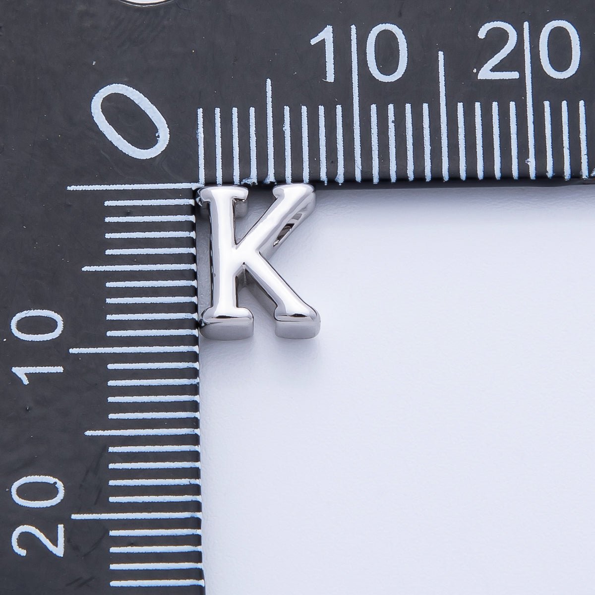 Rhodium Plated 8.5mm Minimalist Greek Initial Alphabet Letter Personalized Bead | AF248 - AF259 - DLUXCA