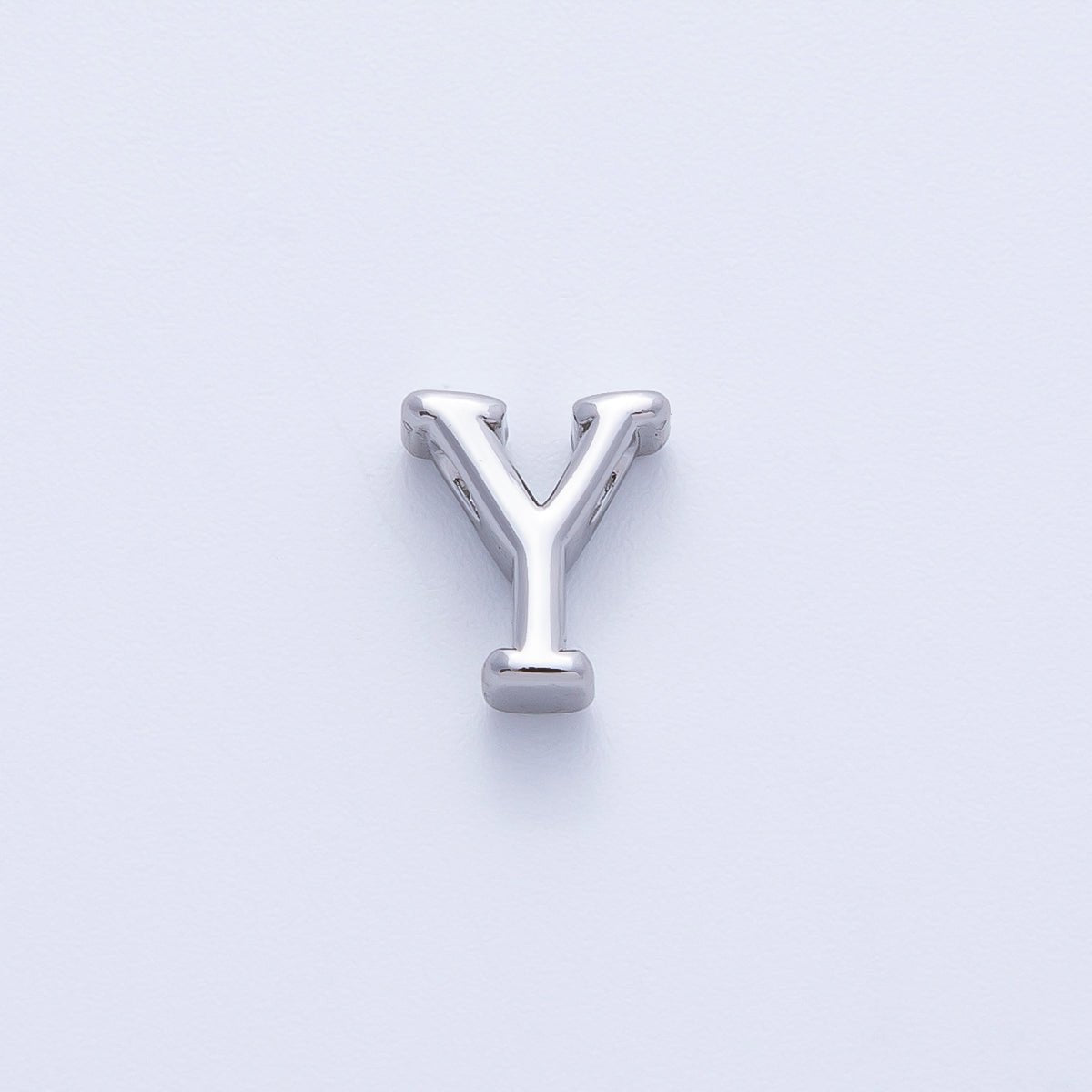 Rhodium Plated 8.5mm Minimalist Greek Initial Alphabet Letter Personalized Bead | AF248 - AF259 - DLUXCA