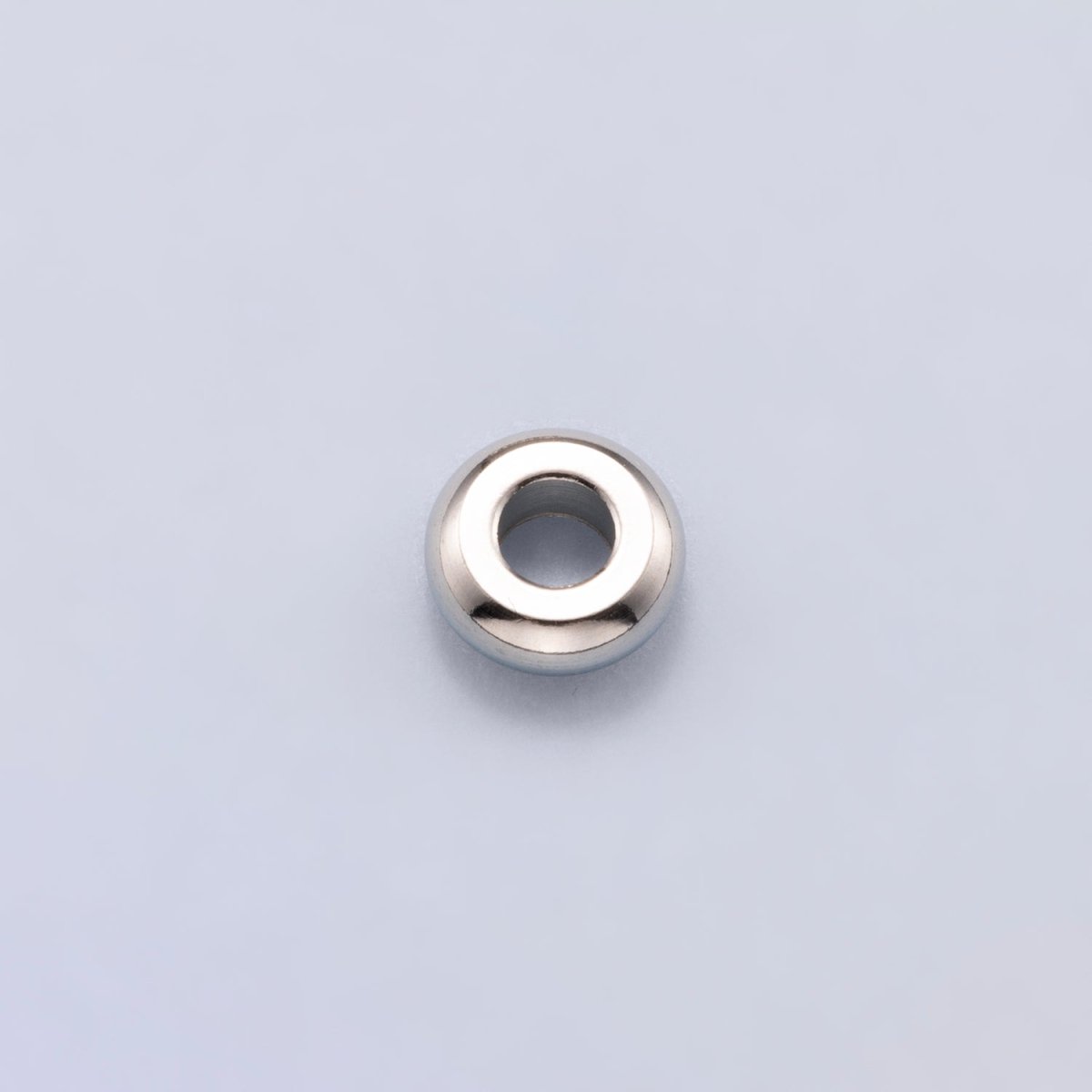 Rhodium Plated 8mm Minimalist Rondelle Spacer Beads by 10 Pieces | Findings - 00164 - DLUXCA
