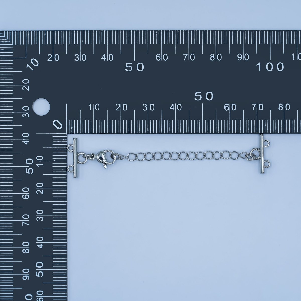 Rhodium Plated Double Detangler Chain Necklace Finding | Z1055 - DLUXCA