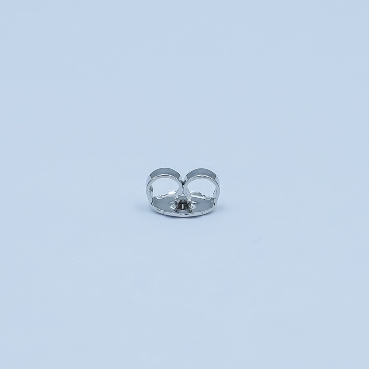 Rhodium Plated Minimalist Ear Backing Set | Z1144 - DLUXCA