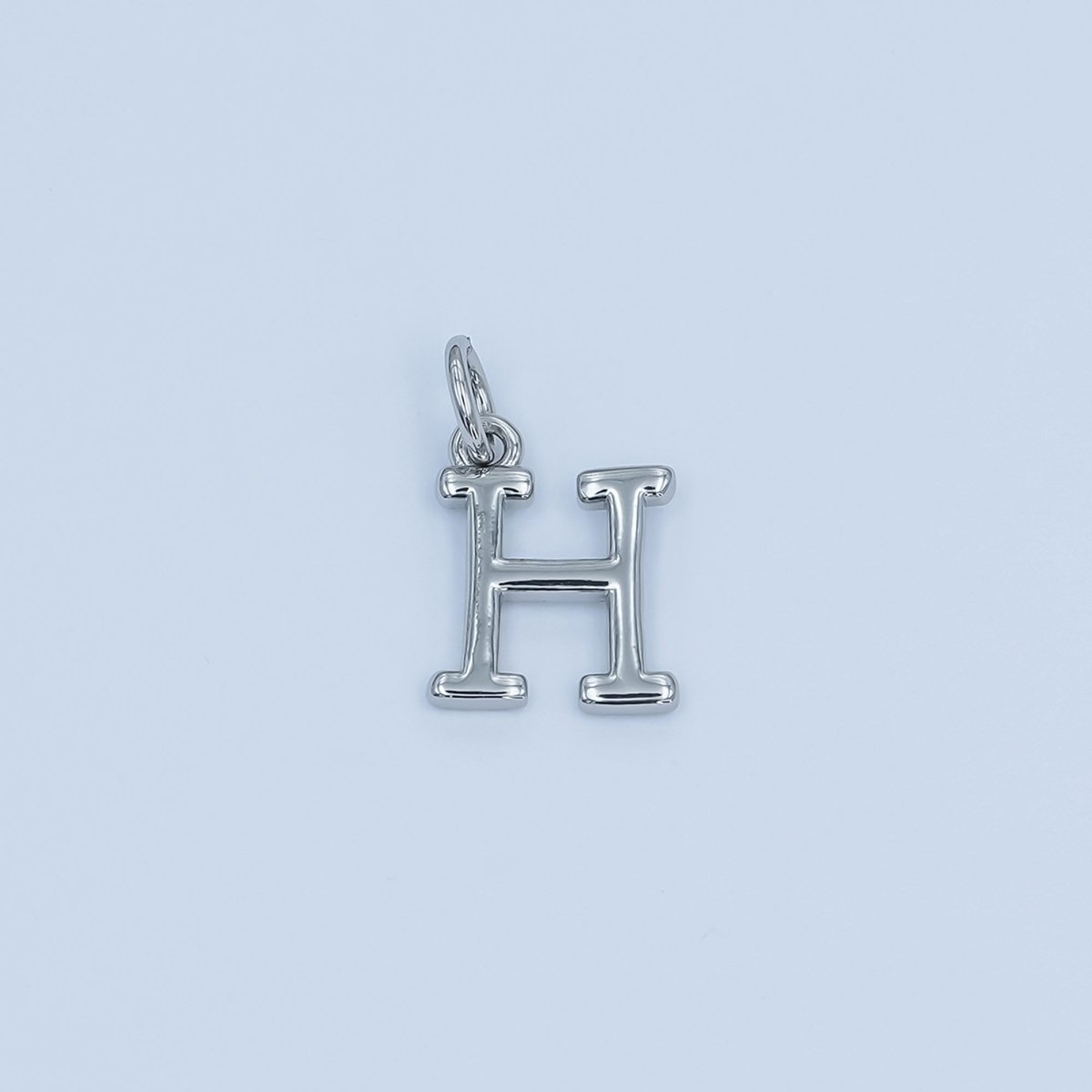 Rhodium Plated Minimalist Initial Letter Charm | A141 - A153 - DLUXCA