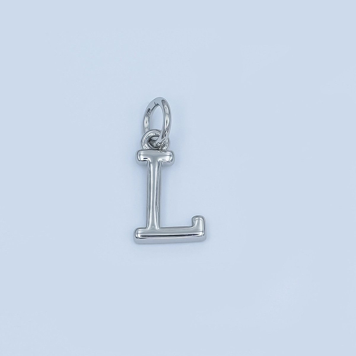 Rhodium Plated Minimalist Initial Letter Charm | A141 - A153 - DLUXCA