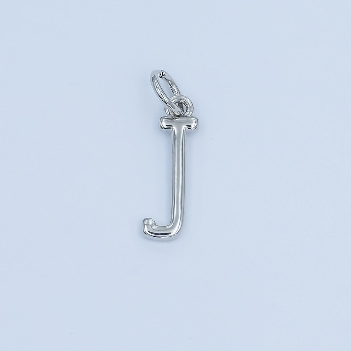 Rhodium Plated Minimalist Initial Letter Charm | A141 - A153 - DLUXCA
