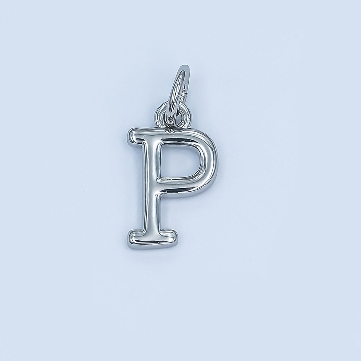 Rhodium Plated Minimalist Initial Letter Charm | A141 - A153 - DLUXCA
