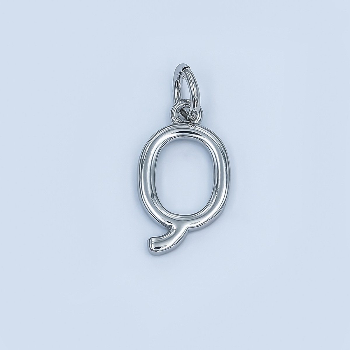 Rhodium Plated Minimalist Initial Letter Charm | A141 - A153 - DLUXCA