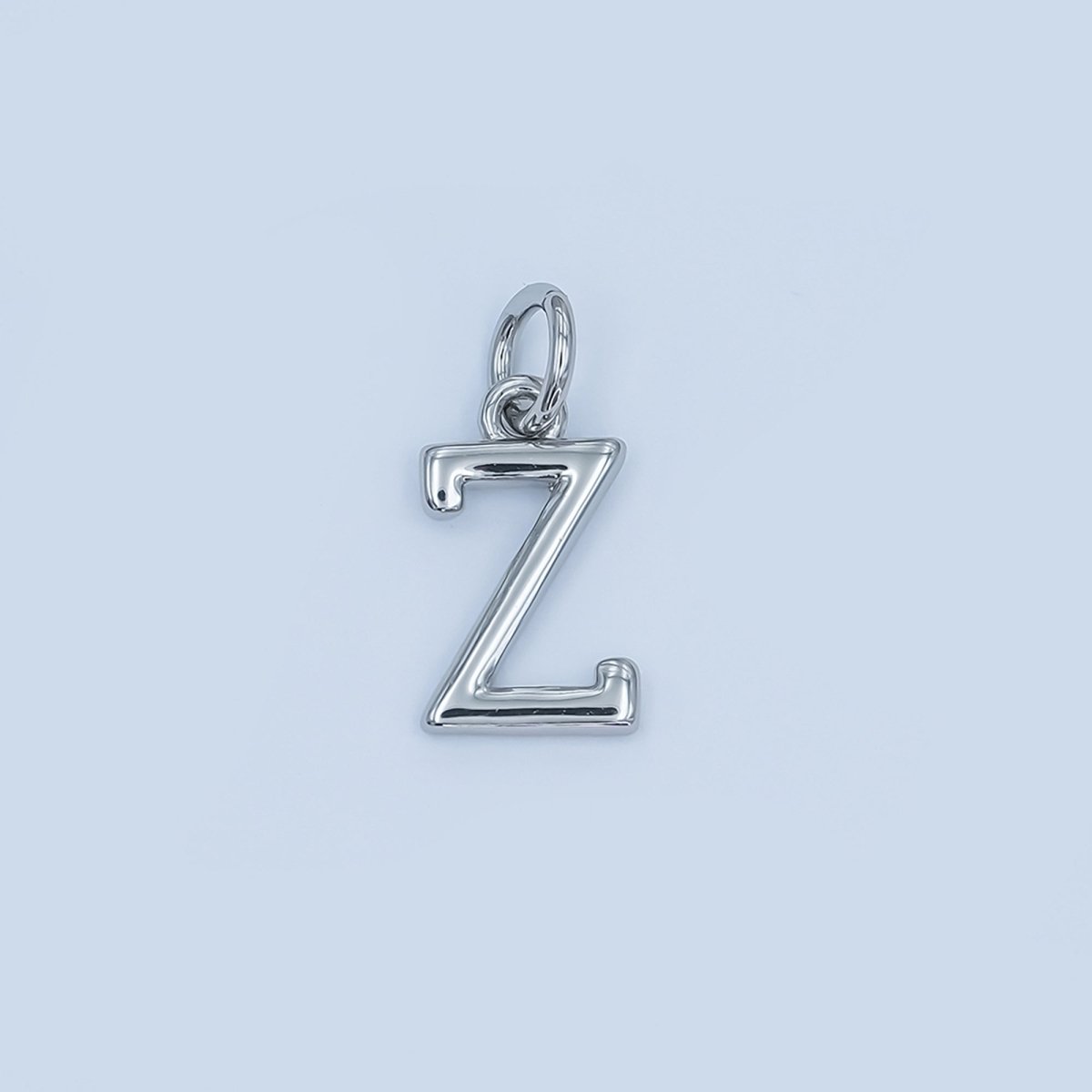 Rhodium Plated Minimalist Initial Letter Charm | A141 - A153 - DLUXCA