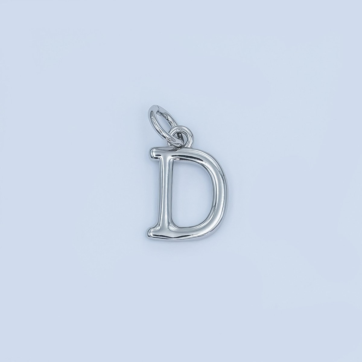 Rhodium Plated Minimalist Initial Letter Charm | A141 - A153 - DLUXCA