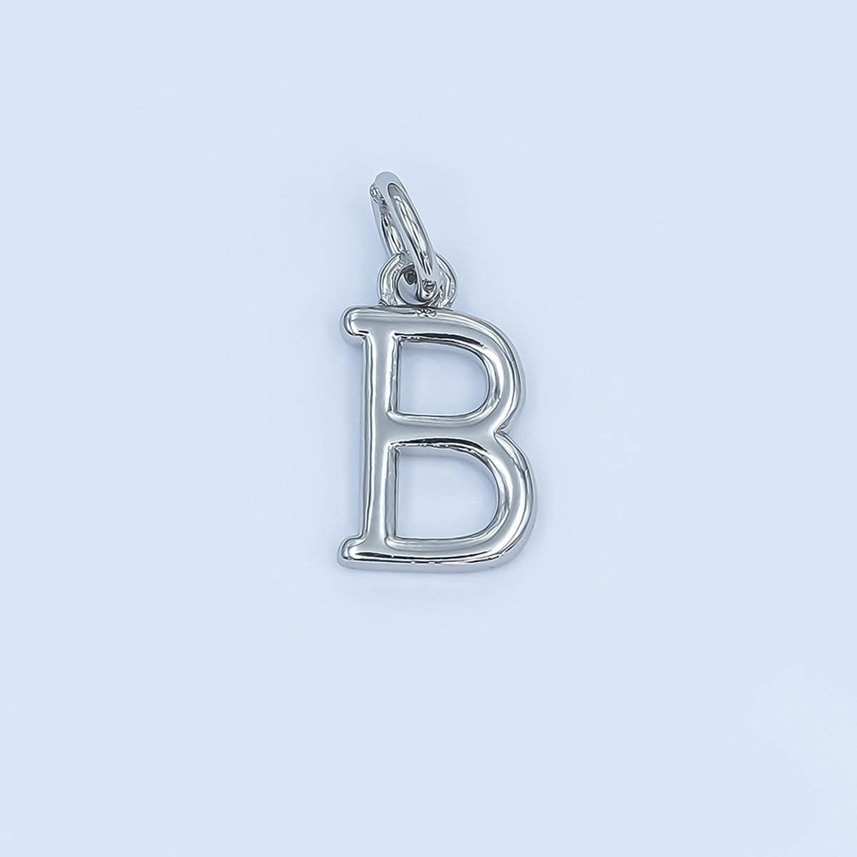Rhodium Plated Minimalist Initial Letter Charm | A141 - A153 - DLUXCA