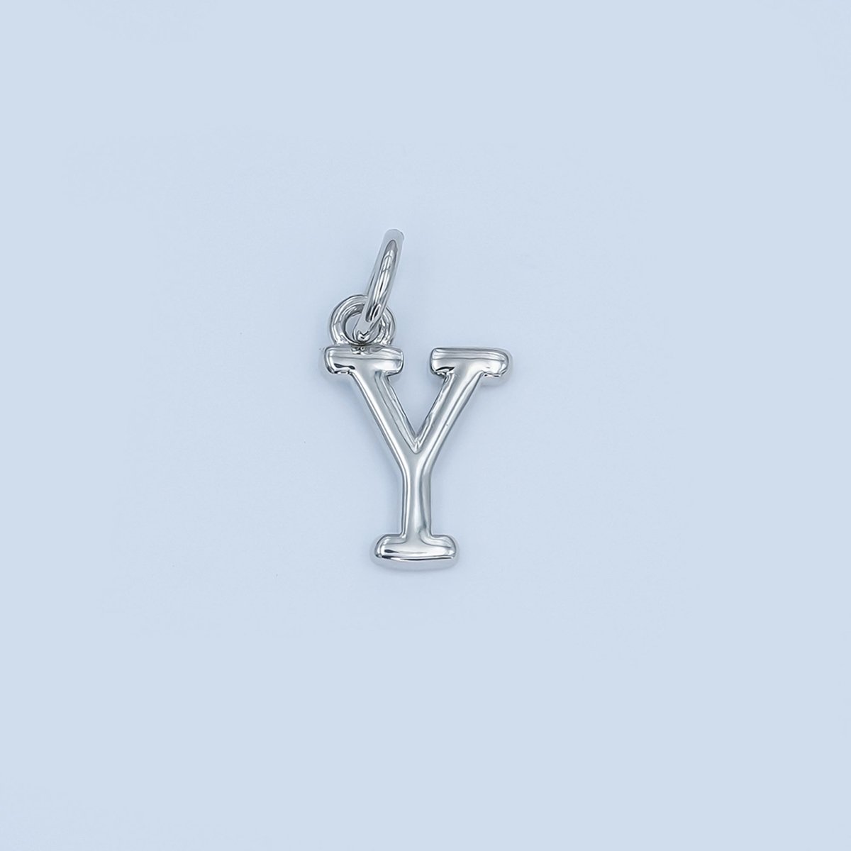 Rhodium Plated Minimalist Initial Letter Charm | A141 - A153 - DLUXCA