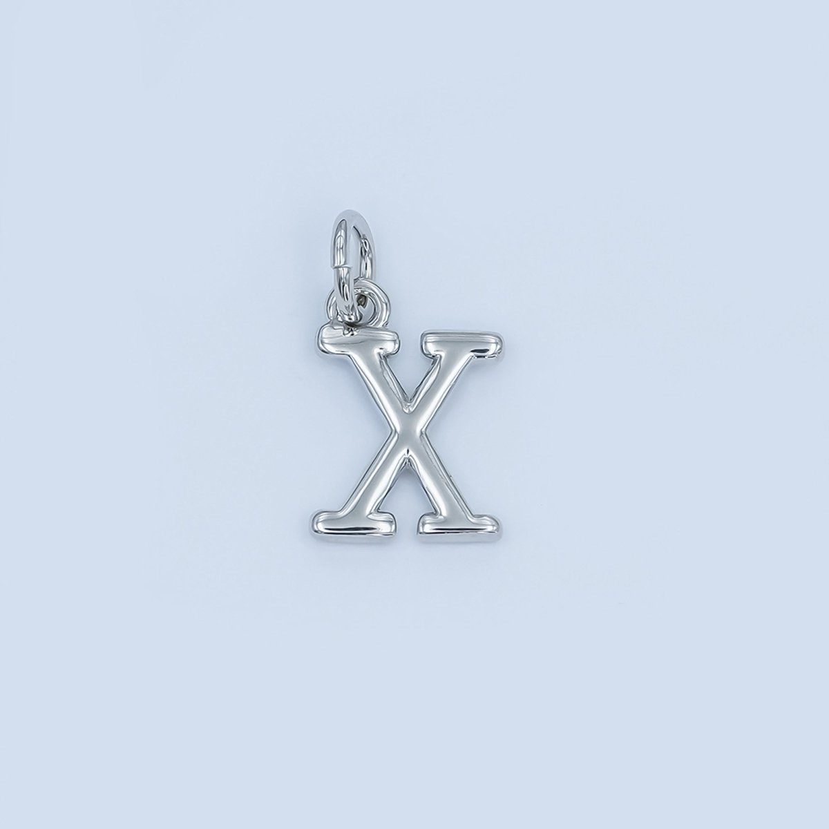 Rhodium Plated Minimalist Initial Letter Charm | A141 - A153 - DLUXCA