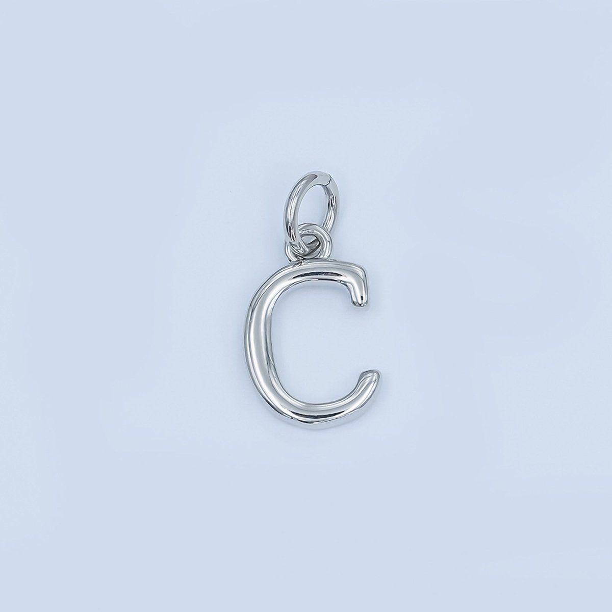 Rhodium Plated Minimalist Initial Letter Charm | A141 - A153 - DLUXCA
