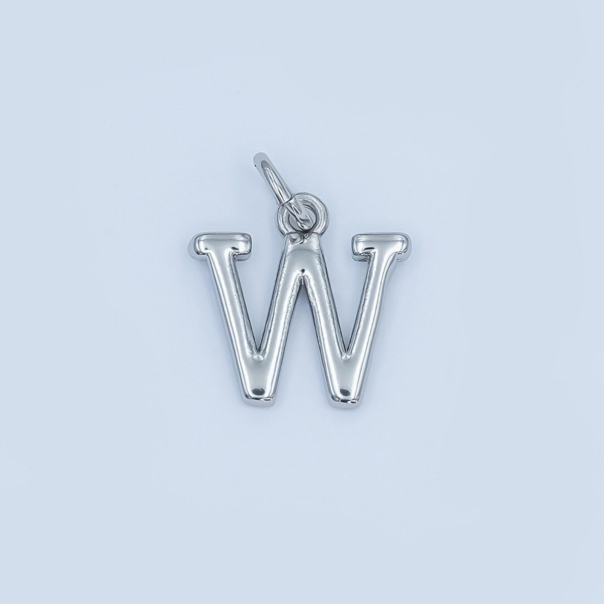 Rhodium Plated Minimalist Initial Letter Charm | A141 - A153 - DLUXCA