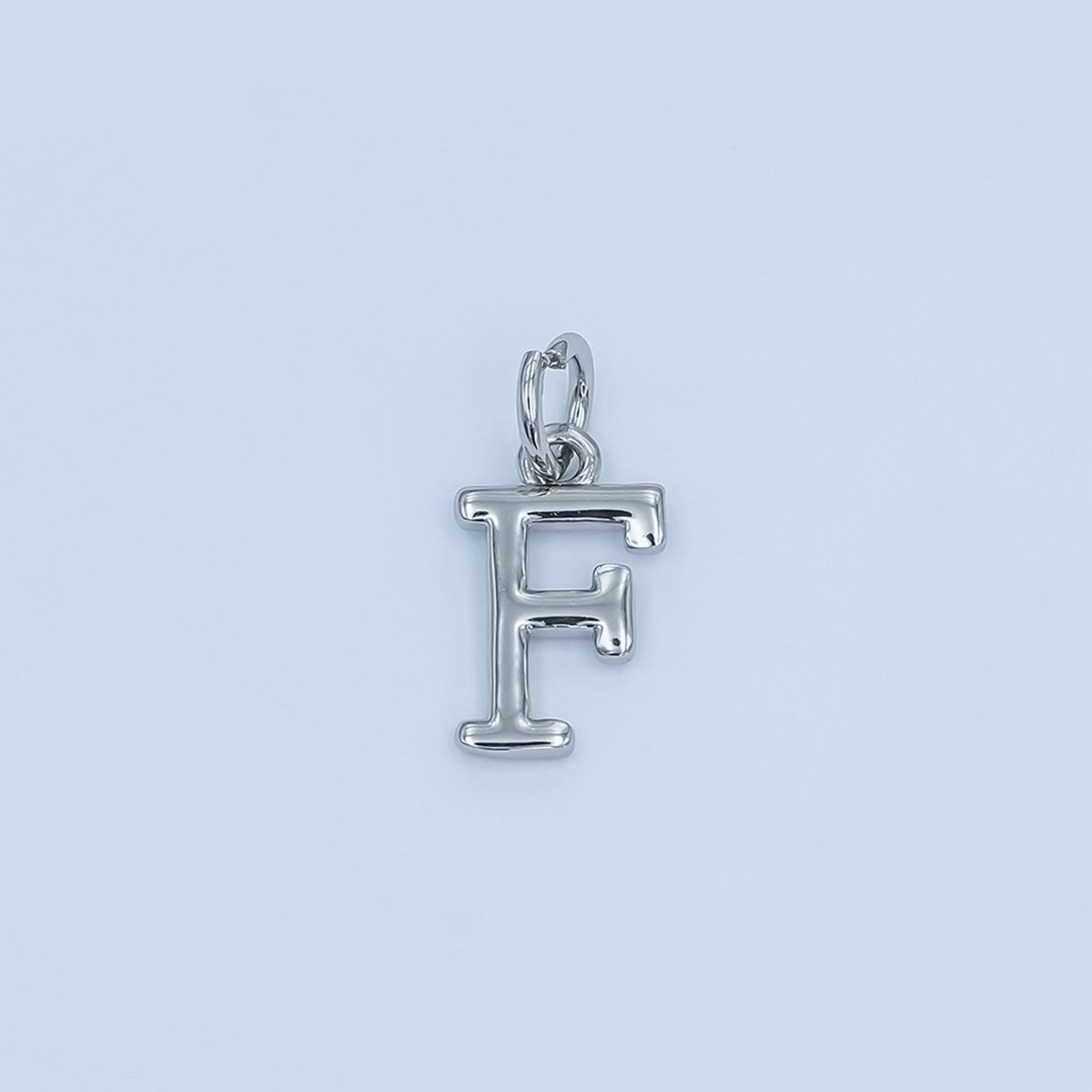 Rhodium Plated Minimalist Initial Letter Charm | A141 - A153 - DLUXCA
