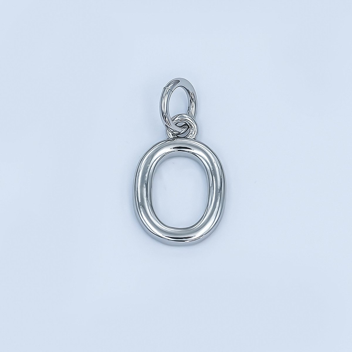 Rhodium Plated Minimalist Initial Letter Charm | A141 - A153 - DLUXCA
