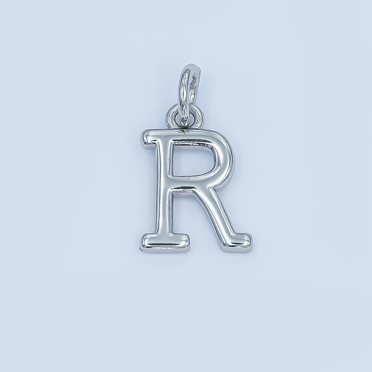 Rhodium Plated Minimalist Initial Letter Charm | A141 - A153 - DLUXCA