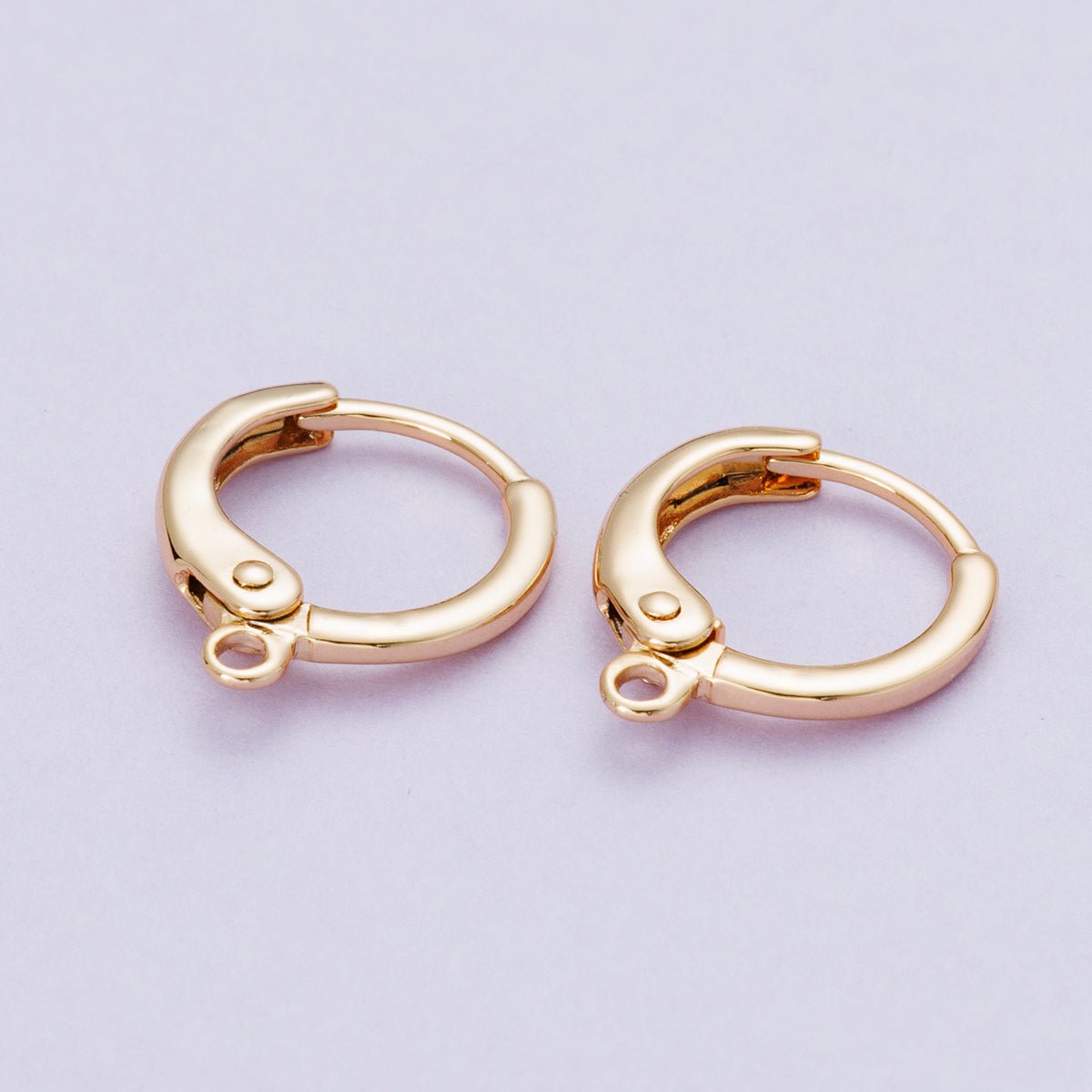 Rose Gold Filled 11.5mm Minimalist Open Loop Drop Huggie Earrings | Findings - 00090 - DLUXCA