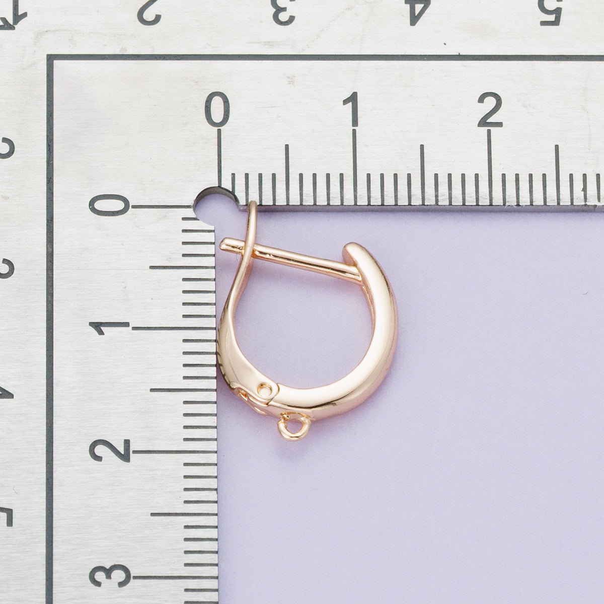 Rose Gold Filled 19.5mm Minimalist Open Loop English Lock Hoop Earrings | Findings - 00084 - DLUXCA