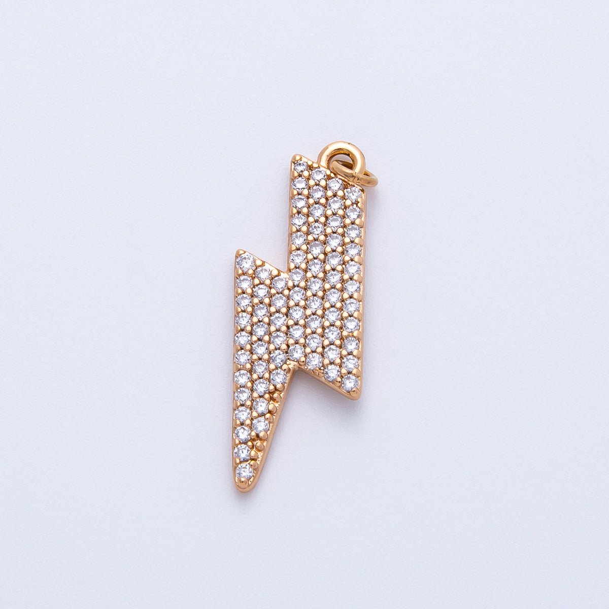 Rose Gold Filled 22mm Micro Paved CZ Lightning Bolt Charm | Charms - 00388 Charms - 00389 - DLUXCA