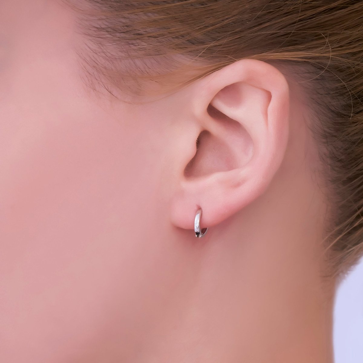 S925 Sterling Silver 10mm Minimalist Huggie Earrings | SL - 642 - DLUXCA