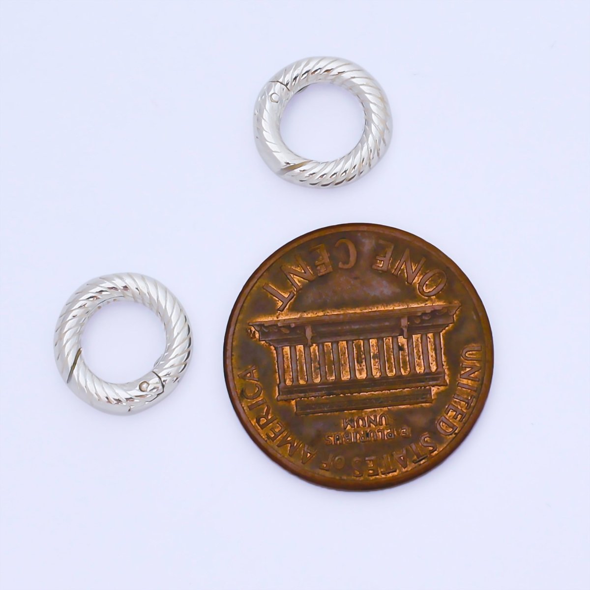 S925 Sterling Silver 10mm Swirl Circle Push Gate Clasp Closure Finding | SL - 696 - DLUXCA