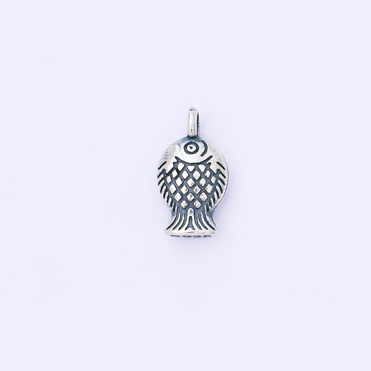 S925 Sterling Silver 11mm Gold Fish Oxidized Drop Charm | SL - 691 - DLUXCA