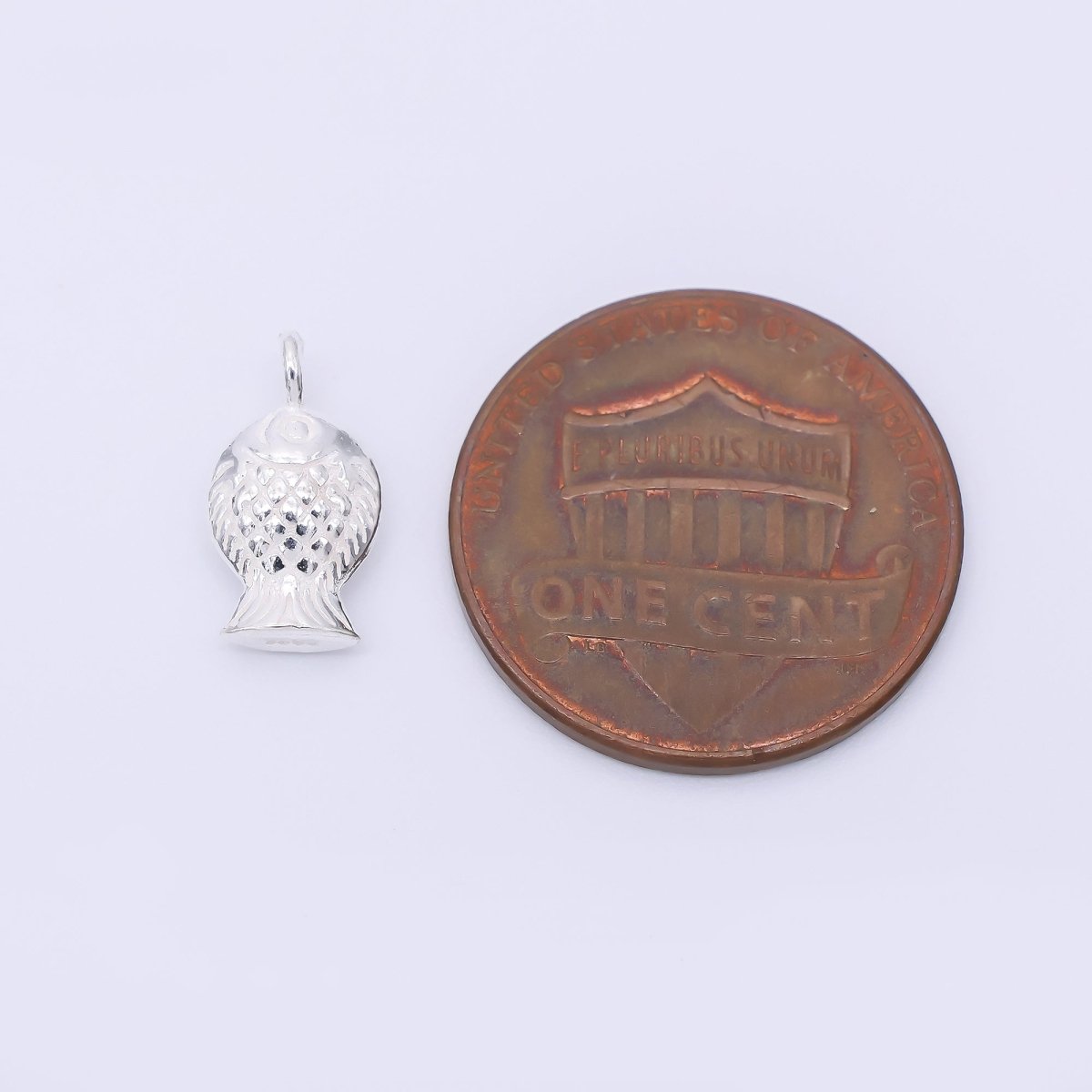 S925 Sterling Silver 12mm Mini Textured Fish Drop Pendant | SL - 687 - DLUXCA