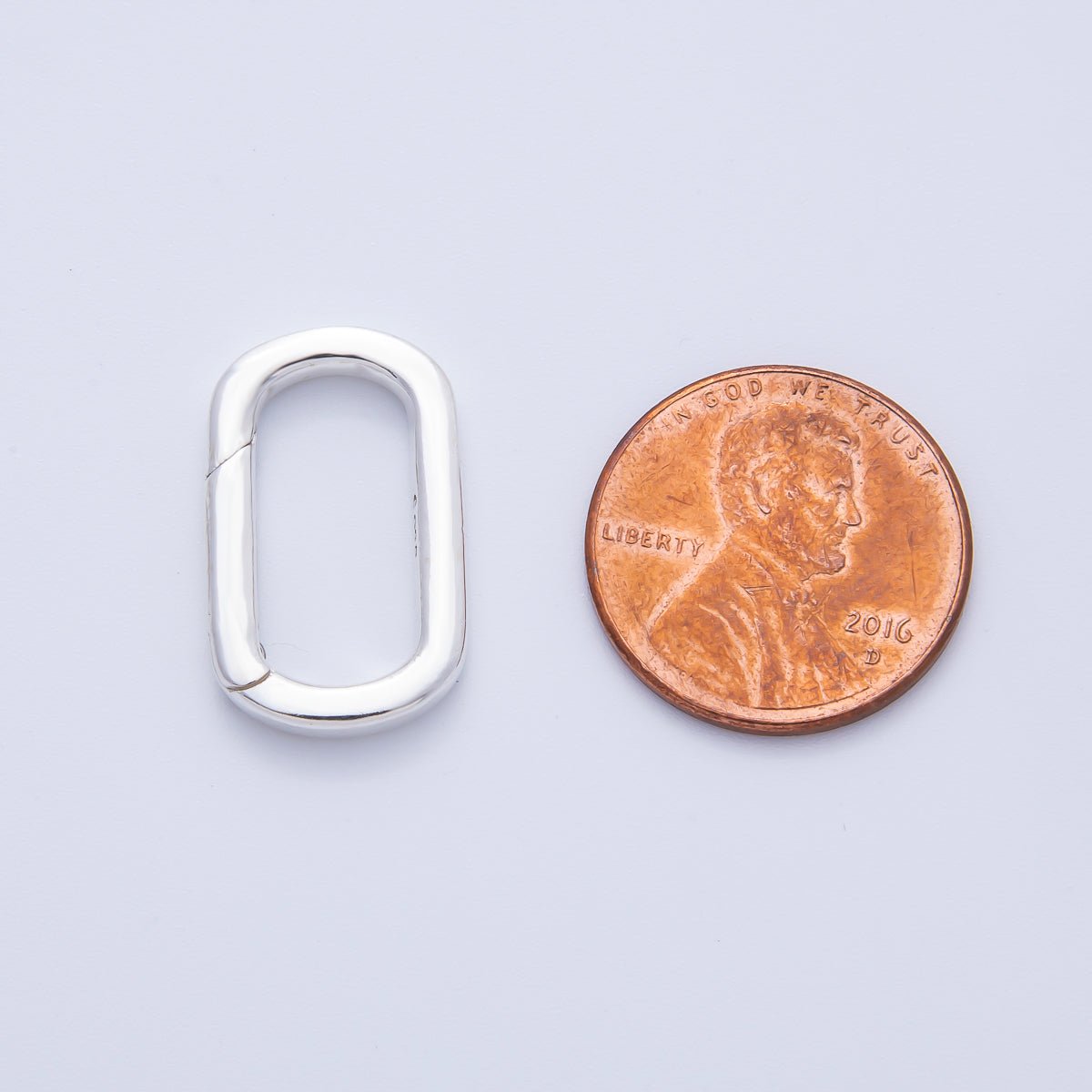 S925 Sterling Silver 21mm Push Gate Oblong Enhancer Findings | SL - 510 - DLUXCA