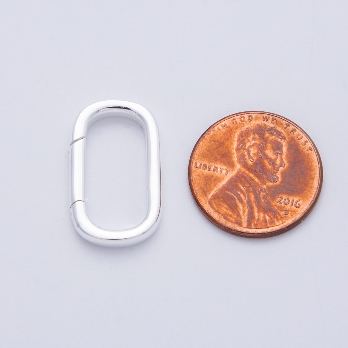 S925 Sterling Silver 22mm Push Gate Oblong Clasp Closure Findings | SL - 707 - DLUXCA