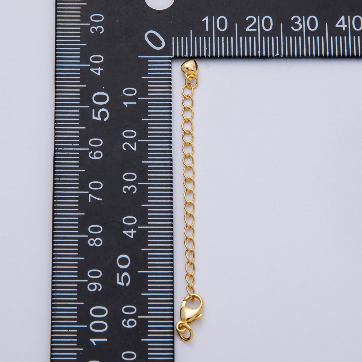 S925 Sterling Silver 2.5mm Minimalist Lobster Clasps 2.5 Inch Extender Heart Closure Findings | SL - 00711 - DLUXCA