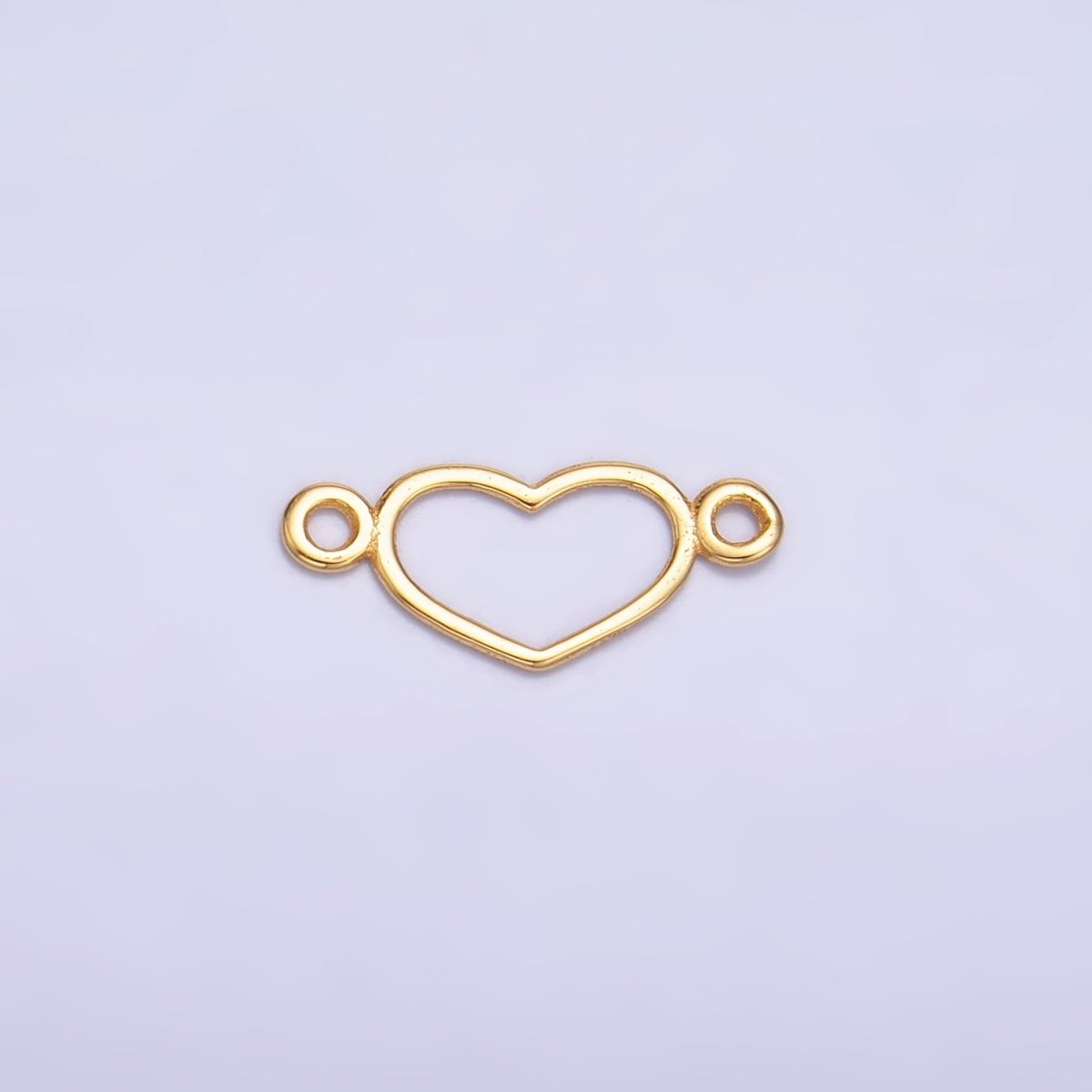 S925 Sterling Silver 5.5mm Open Heart Connector in Gold & Silver | SL - 614 - DLUXCA