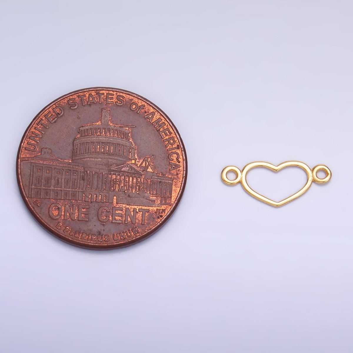 S925 Sterling Silver 5.5mm Open Heart Connector in Gold & Silver | SL - 614 - DLUXCA