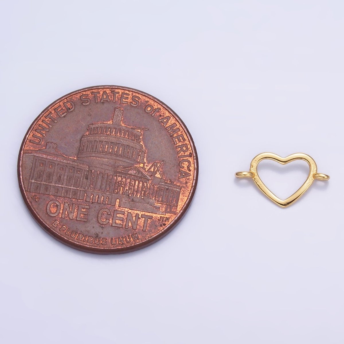S925 Sterling Silver 7mm Open Heart Connector in Gold & Silver | SL - 619 - DLUXCA