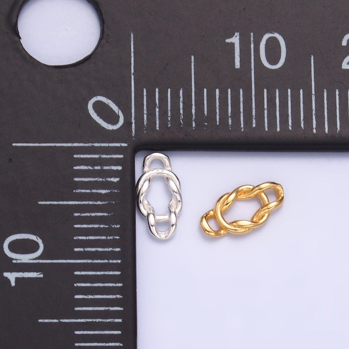 S925 Sterling Silver 8mm Curb Chain Link Connector in Gold & Silver | SL - 612 - DLUXCA