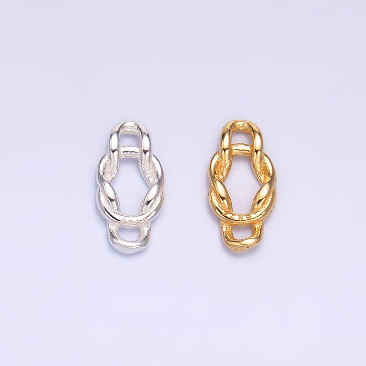S925 Sterling Silver 8mm Curb Chain Link Connector in Gold & Silver | SL - 612 - DLUXCA