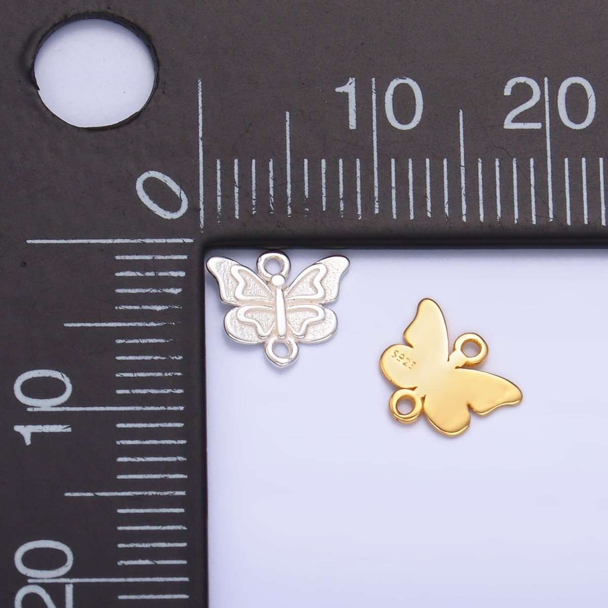 S925 Sterling Silver Butterfly Insect Connector in Gold & Silver | SL - 613 - DLUXCA